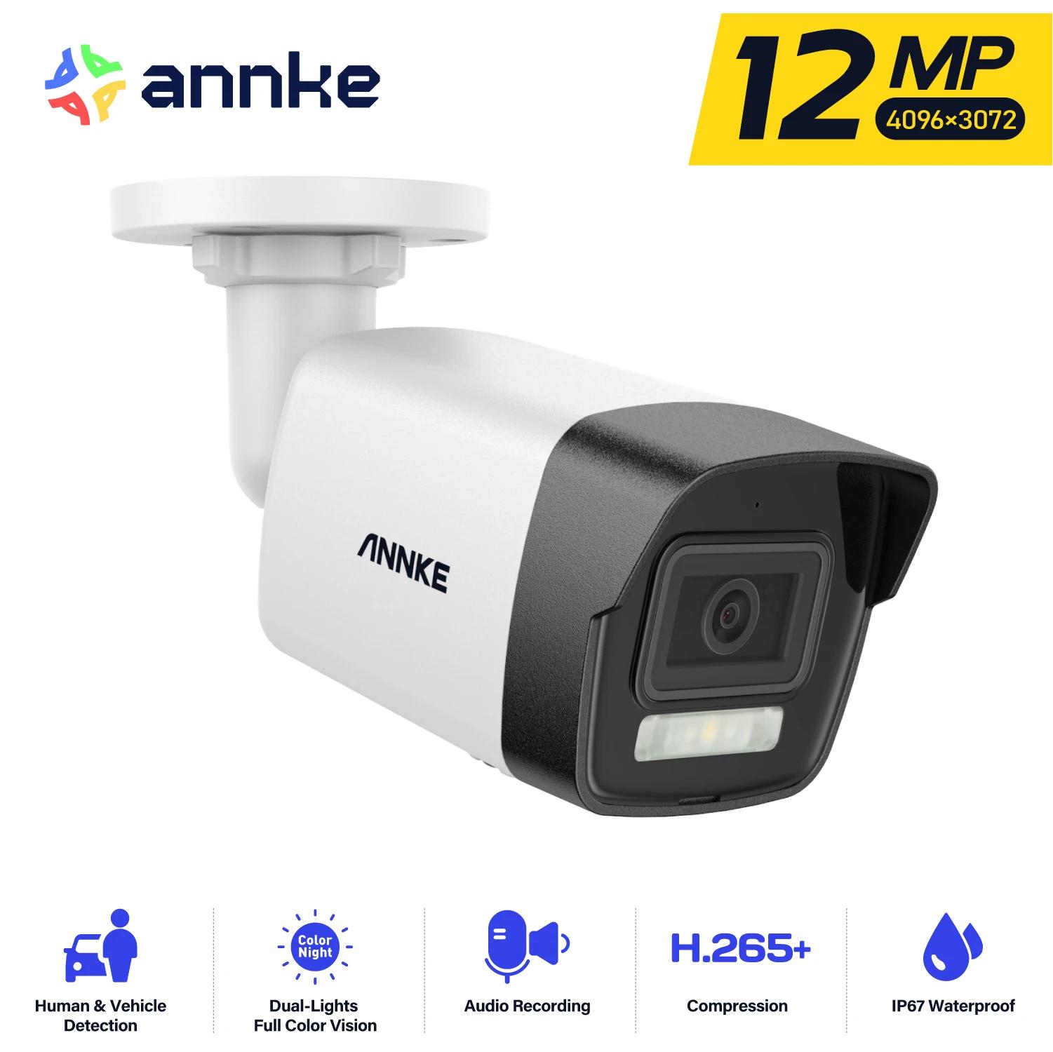 Annke  Ʈ   Ҹ ī޶, ΰ  , HD IP  ī޶, Poe 256G SD 丮, ONVIF IP67, 6K, 12MP